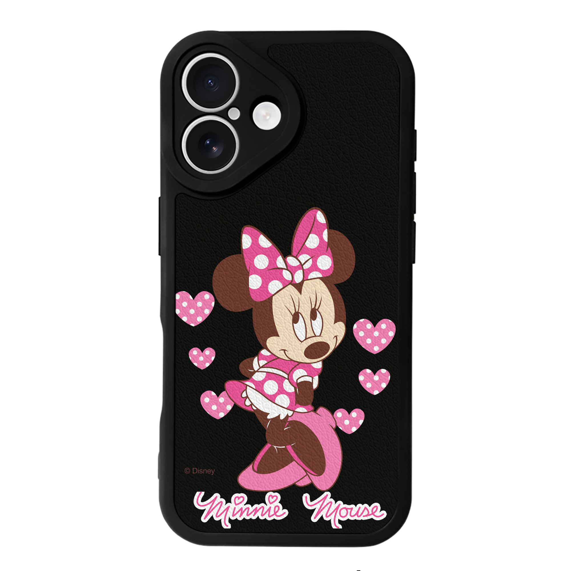 （画像用） ミッキーマウス Mickey Mouse 【iPhone 16シリーズ対応】シリコンスマホケース（レザー調） 材質：シリコン